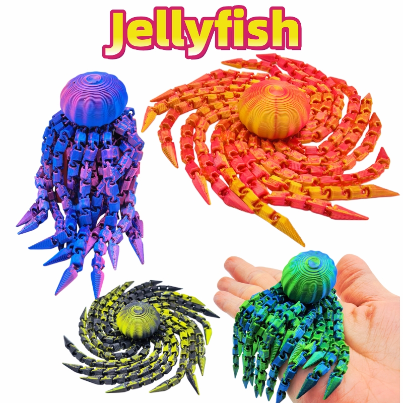 3D Printing Lizard - 3/5 Pcs Jellyfish Model, Realistic Tentacles,