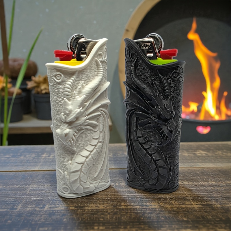 3D Printing Examples - Gothic Embossed Dragon Lighter Case 3D