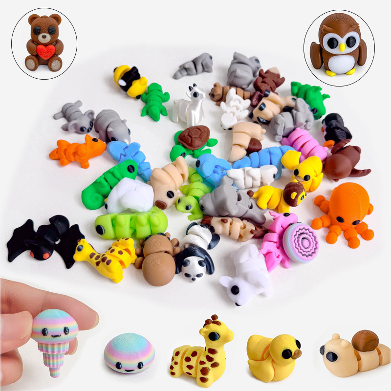 3D Printing Food - 10-50Pcs 3D Printed Colorful Mini Animals