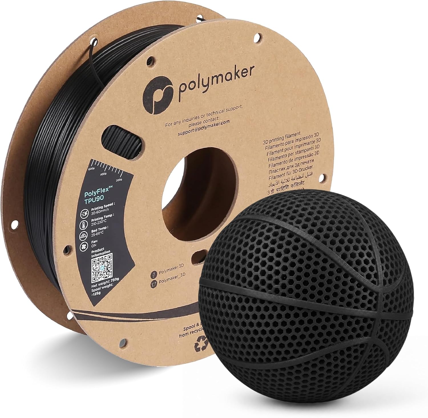 Tpu Flexible Filament - Polymaker TPU 90A Filament 1.75mm 0.75kg,