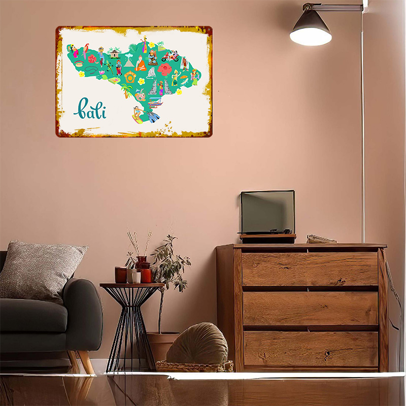 Bali Map Illustration Poster R - 3D Printing Bali review and price