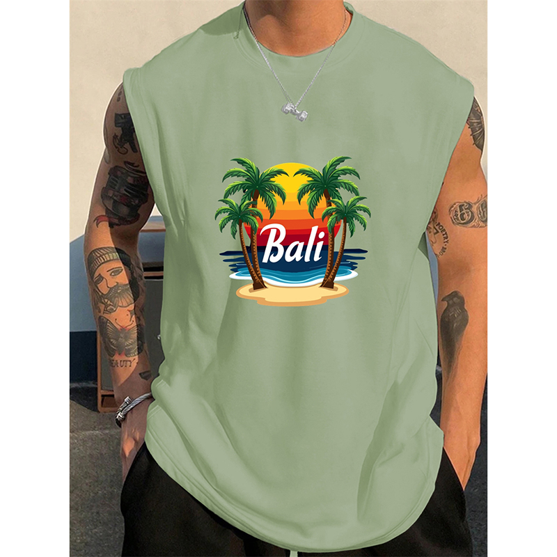 Summer Bali Pattern Men's Tank - 3D Printing Bali review and price