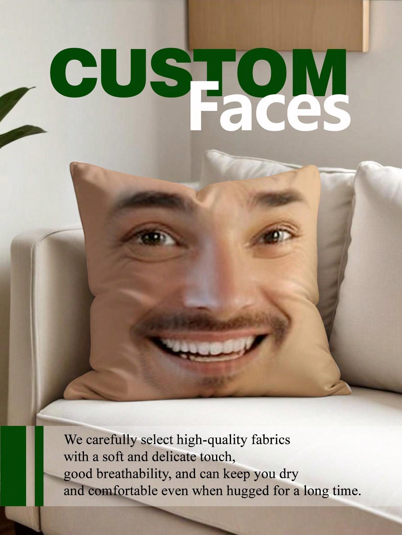 1pc Custom Face Square Pillow  - 3D Printing Custom review and price