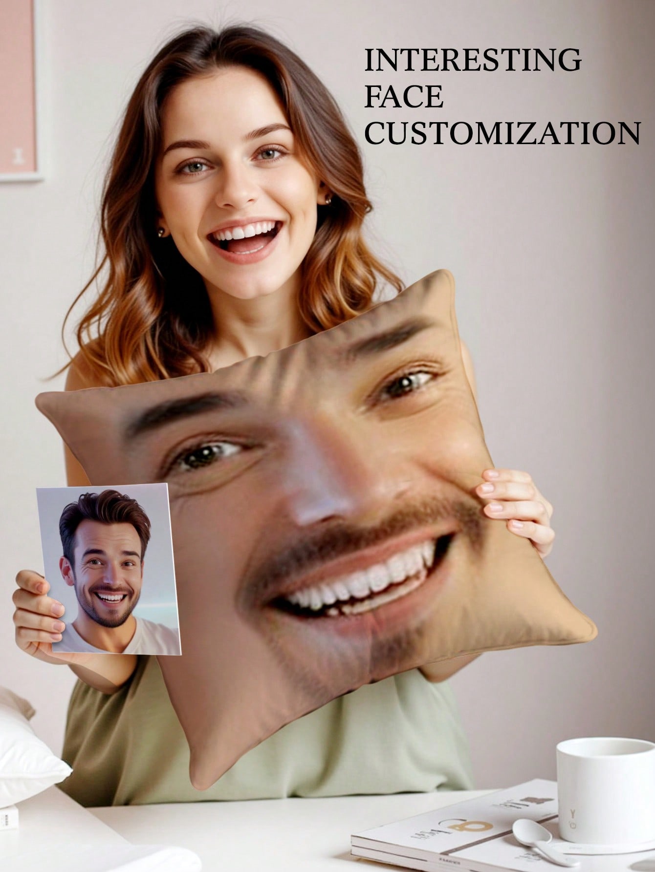 1pc Custom Face Square Pillow  - 3D Printing Custom review and price