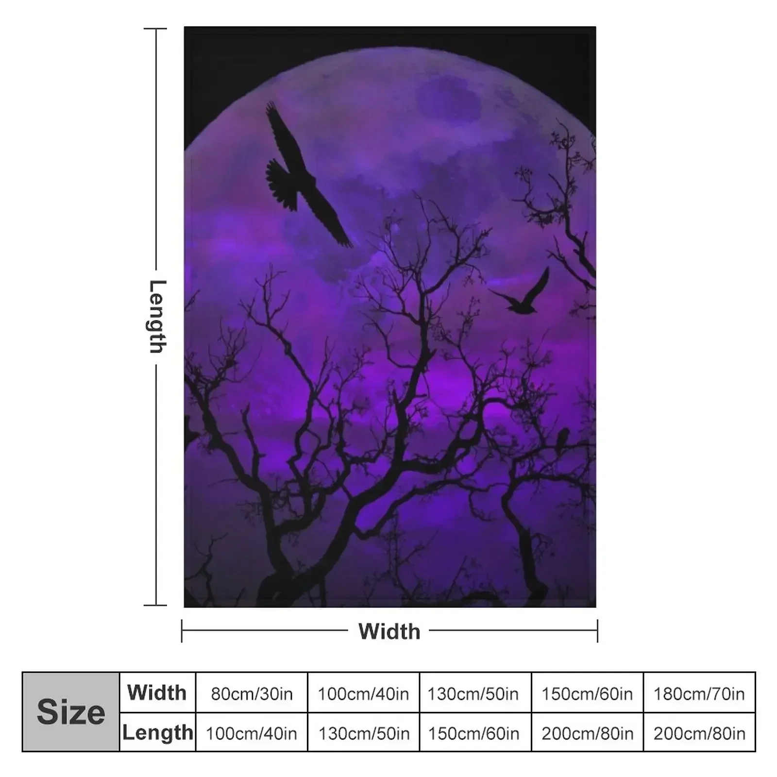 Purple Gothic Moon Throw Blank - 3D Printing Custom review and price