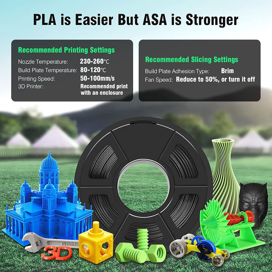 JAYO 3D Filament ASA 1.75mm 5R - Asa Filament Outdoor review and price