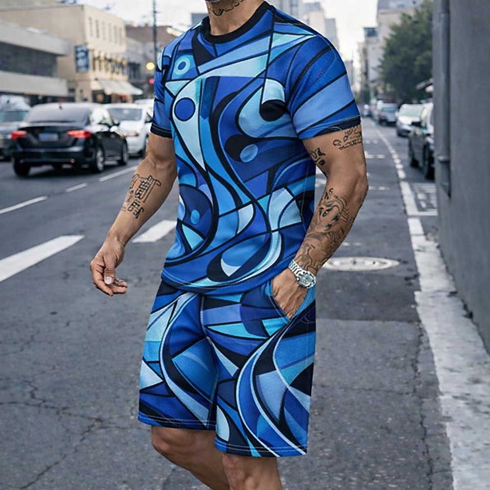 Men's 2pcs Tees Sets Summer To - 3D Printing Custom review and price