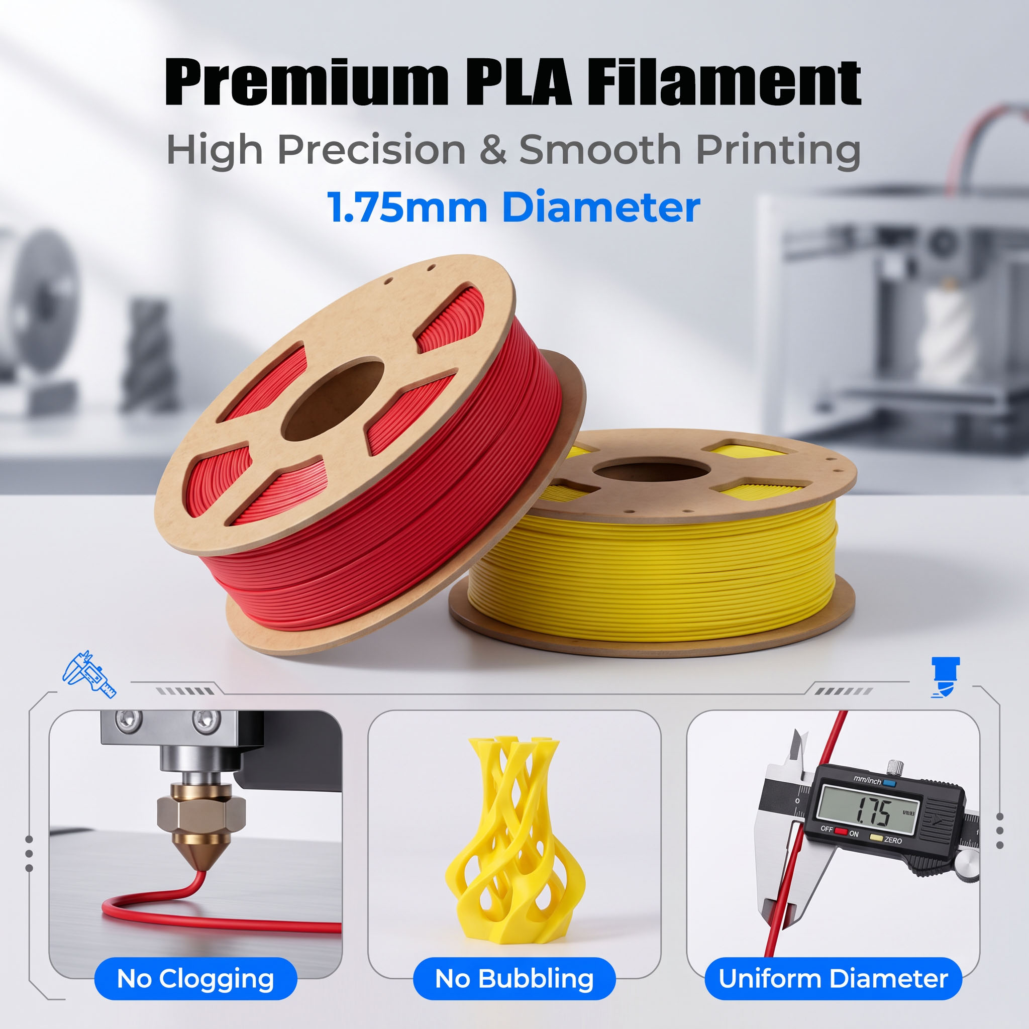 4 Color PLA Filament 1.75mm Wh - 3D Printing Nylon Filament review and price