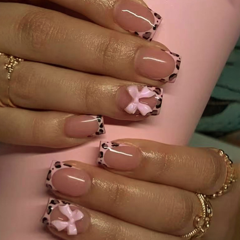 Pink Leopard Print French Tip  - 3D Printing Examples review and price