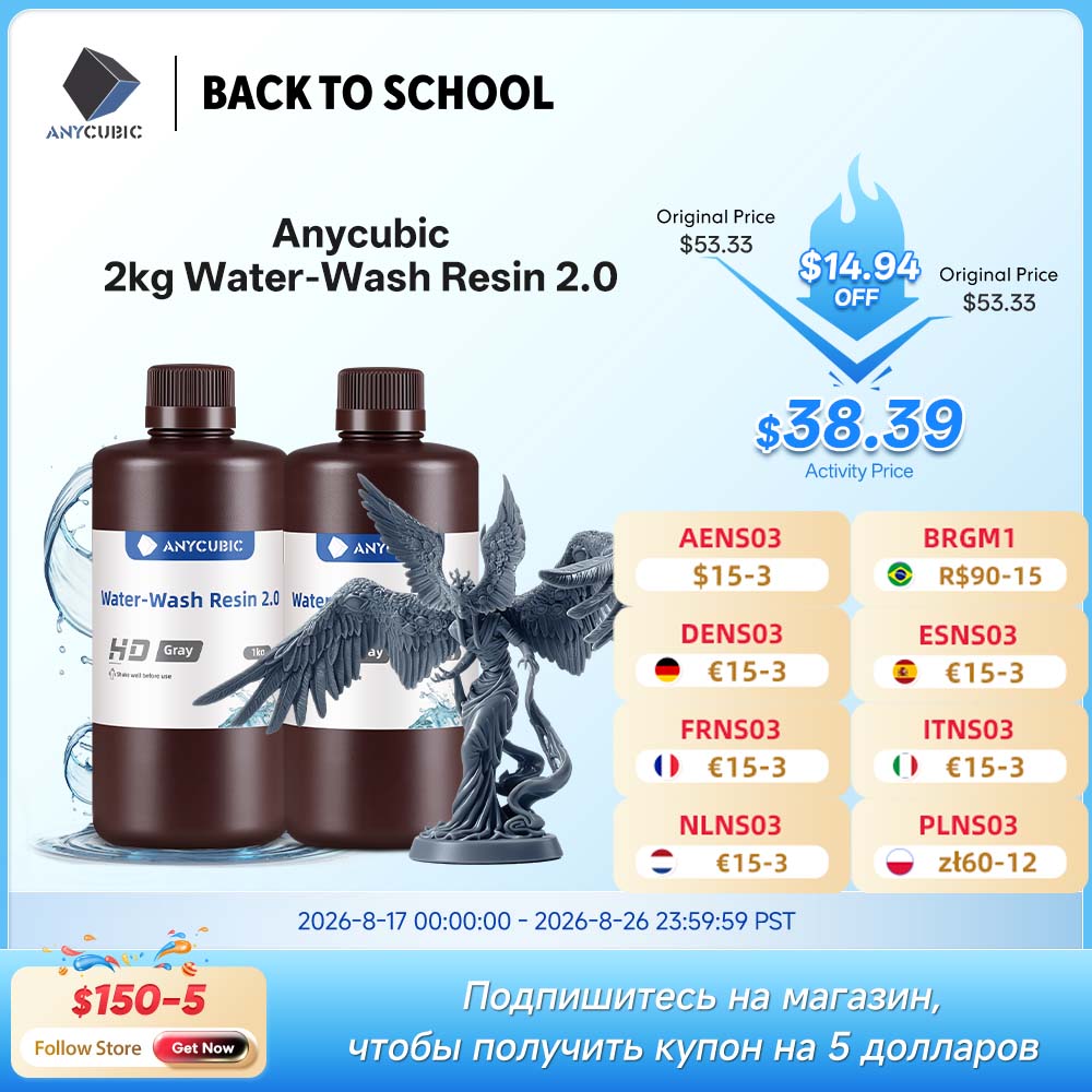 ANYCUBIC Water-Wash Resin For  - Glue For 3D Printing review and price