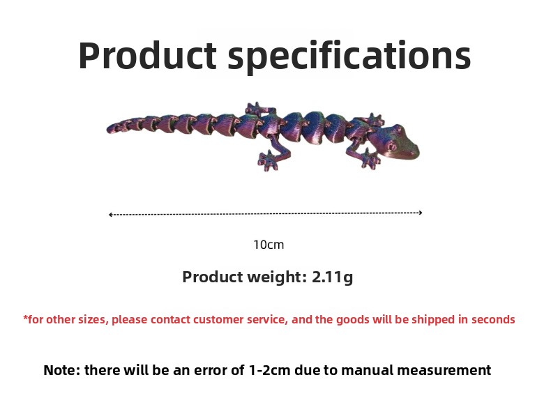 Random Color 10pcs 3D Printed  - 3D Printing Lizard review and price